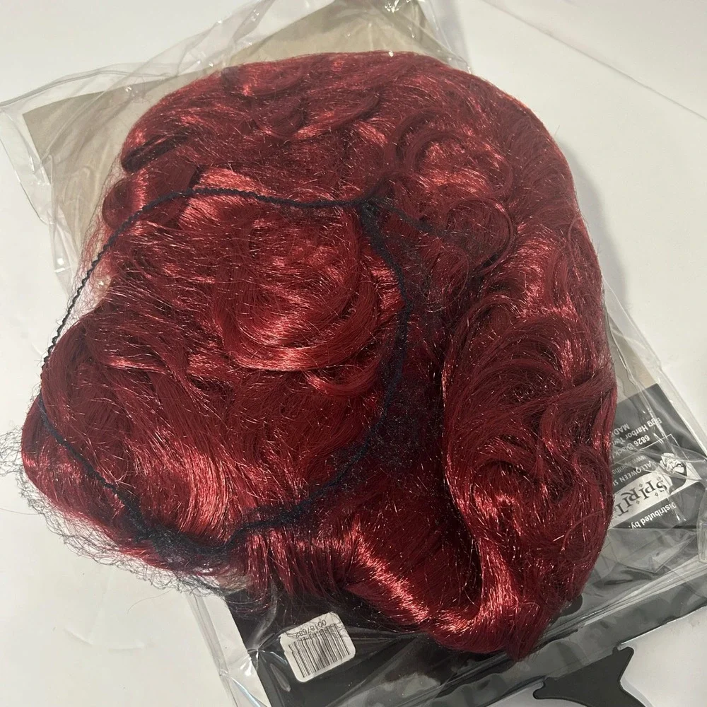 NEW Spirit Halloween Miss Beehive Wig Women OS Red 60s Retro Auburn Costume Bows